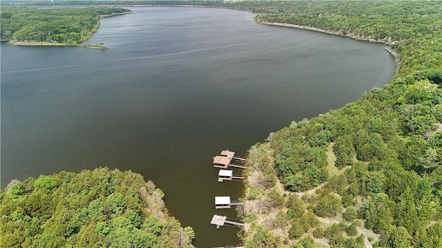 25996 Arrowhead Rd, Hermitage, MO 65668 - aerial view of property's location with a nearby body of water and a heavily wooded area