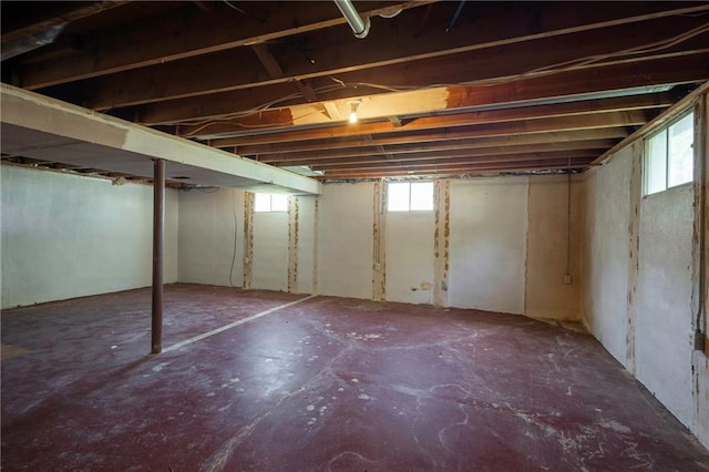 basement with healthy amount of natural light