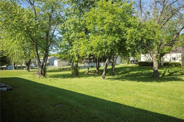 view of green lawn