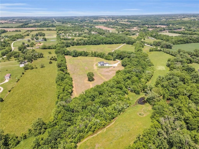21851 179th St, Tonganoxie, KS 66086 - aerial view of property and surrounding area featuring rural landscape