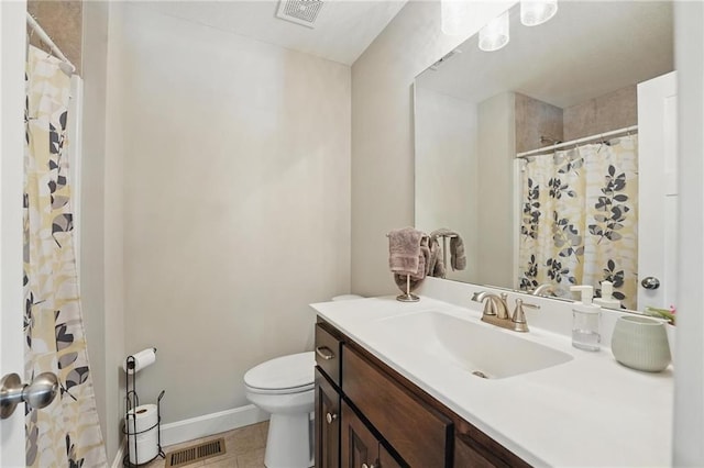 19553 E 14th St N, Independence, MO 64056 - full bath with toilet, vanity, tile patterned floors, baseboards, and a shower with curtain