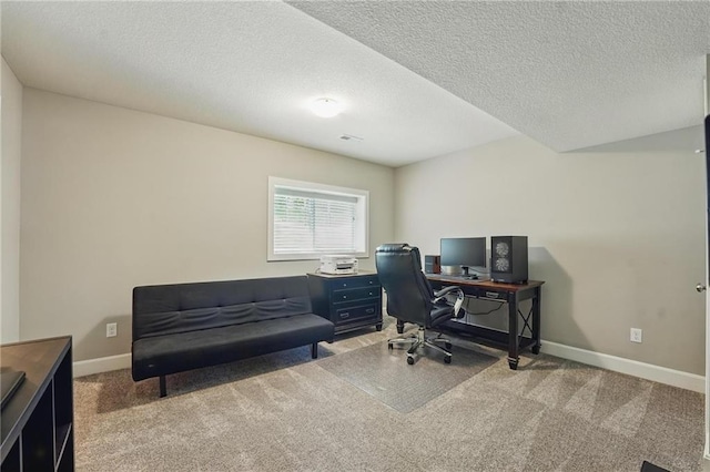19553 E 14th St N, Independence, MO 64056 - office area featuring carpet, baseboards, and a textured ceiling
