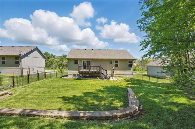 19553 E 14th St N, Independence, MO 64056 - back of house with a wooden deck
