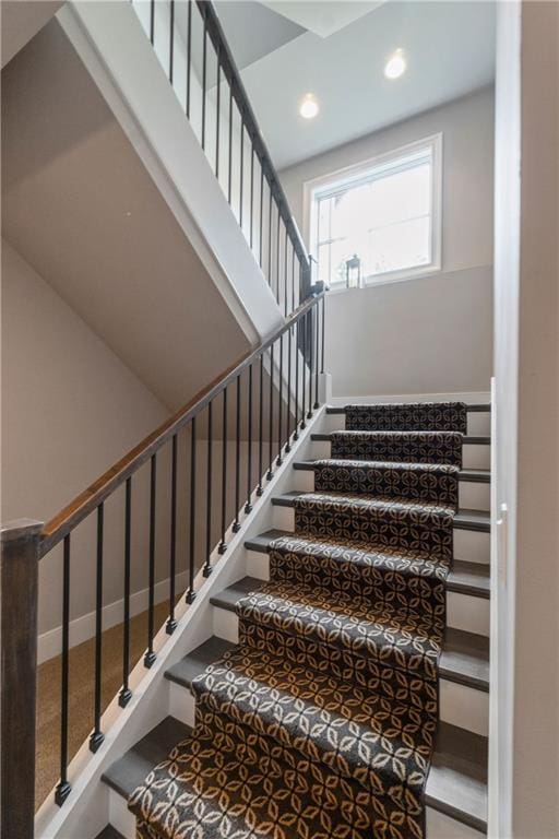 14160 Juniper St, Leawood, KS 66224 - stairs with recessed lighting