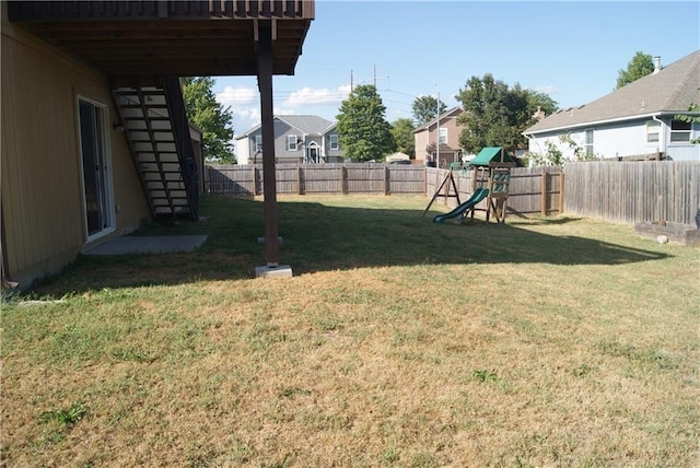 706 Terry Dr, Pleasant Hill, MO 64080 - view of yard with a playground, a residential view, and stairway