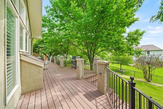 5817 W 147th Pl, Overland Park, KS 66223 - wooden deck featuring area for grilling