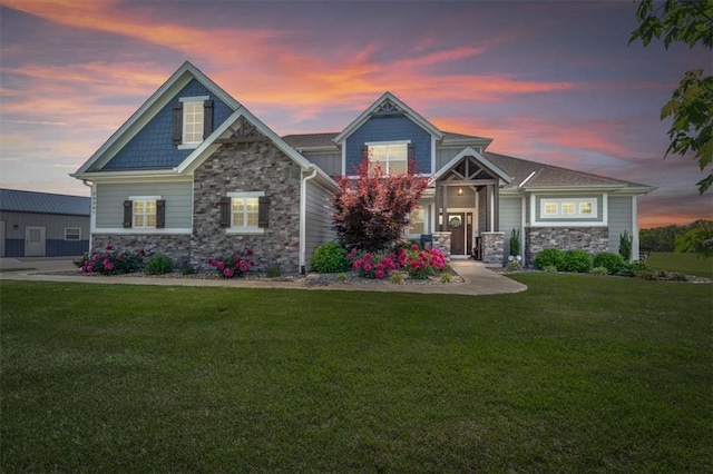 30307 Woodland Dr, Pleasant Hill, MO 64080 - craftsman house with stone siding and a front lawn