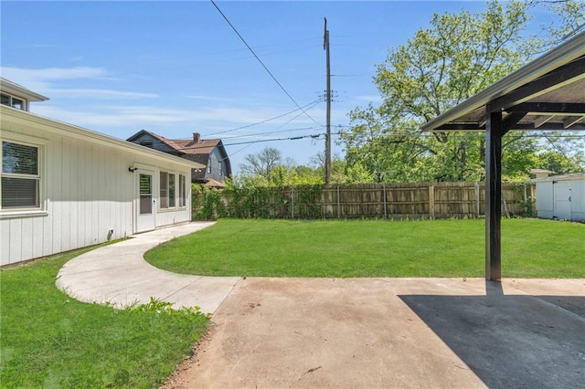 view of yard with a patio area