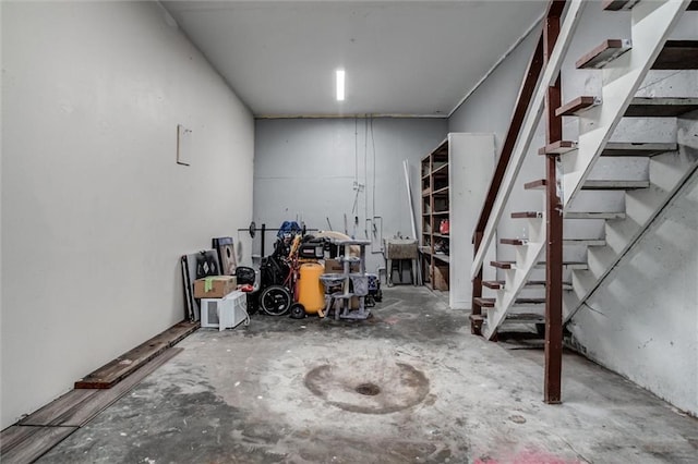 below grade area with stairway