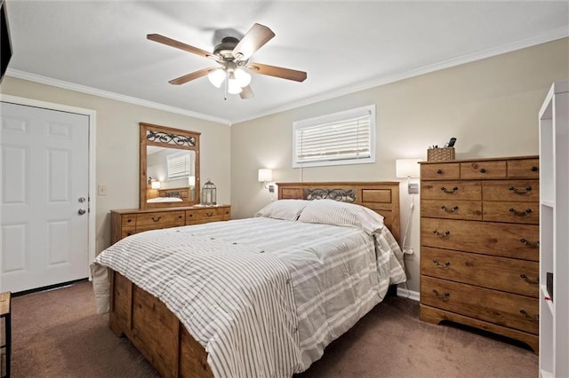 13223 Gammon Rd, Lees Summit, MO 64086 - bedroom with carpet floors, ornamental molding, and ceiling fan