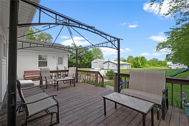 13223 Gammon Rd, Lees Summit, MO 64086 - wooden deck with a yard