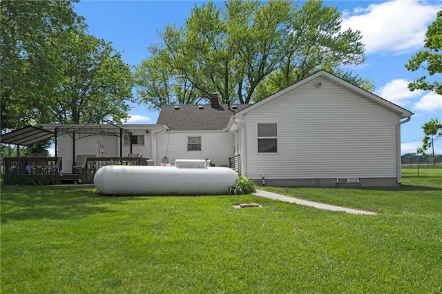 13223 Gammon Rd, Lees Summit, MO 64086 - rear view of property with a yard and a pergola