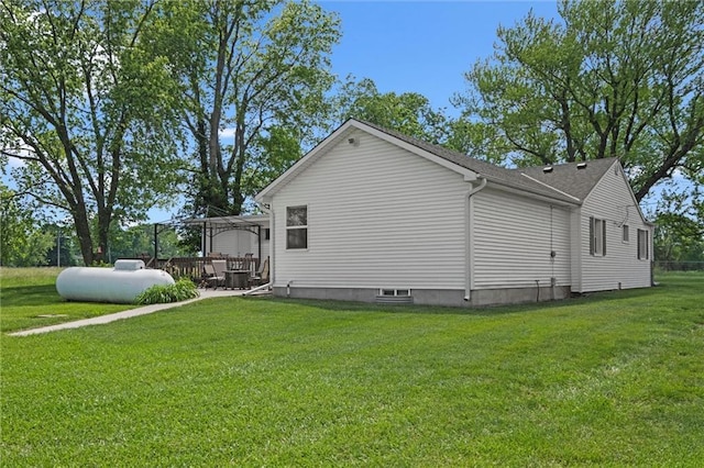 13223 Gammon Rd, Lees Summit, MO 64086 - view of side of home featuring a yard and a pergola