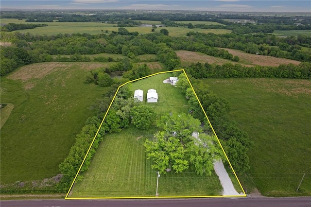 13223 Gammon Rd, Lees Summit, MO 64086 - aerial view of sparsely populated area featuring property boundaries highlighted