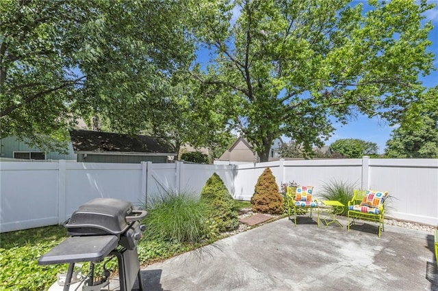 6531 W 49th St, Mission, KS 66202 - view of patio / terrace featuring a fenced backyard and area for grilling