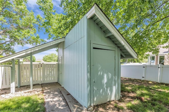 6531 W 49th St, Mission, KS 66202 - view of shed featuring fence and a gate