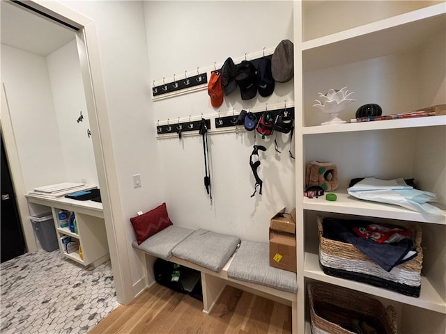 8890 Mccoy St, Lenexa, KS 66227 - mudroom featuring wood finished floors and baseboards