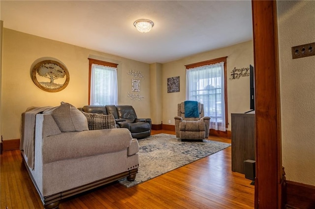 203 S Hughes St, Hamilton, MO 64644 - living area featuring wood finished floors and plenty of natural light