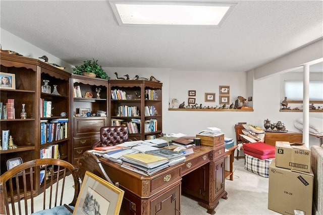 office with a textured ceiling