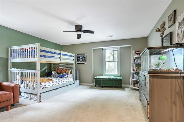 2807 W 50th Ter, Westwood, KS 66205 - bedroom with carpet floors, baseboards, and ceiling fan