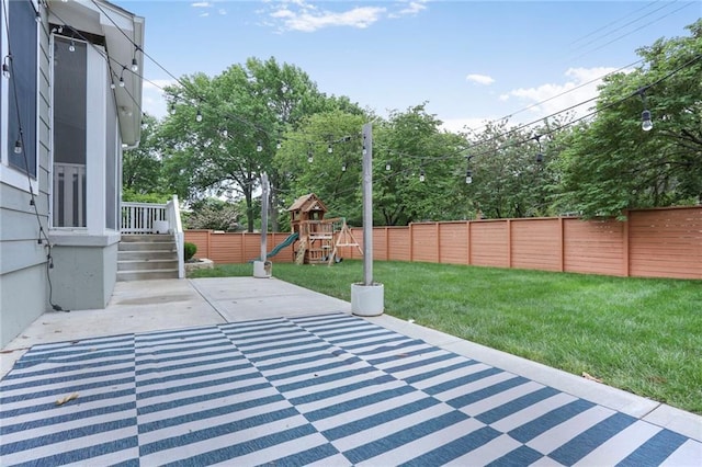 2807 W 50th Ter, Westwood, KS 66205 - view of patio with a playground