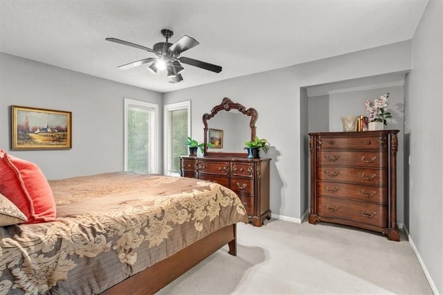 8407 W 141st St, Overland Park, KS 66223 - bedroom featuring light carpet, baseboards, and ceiling fan