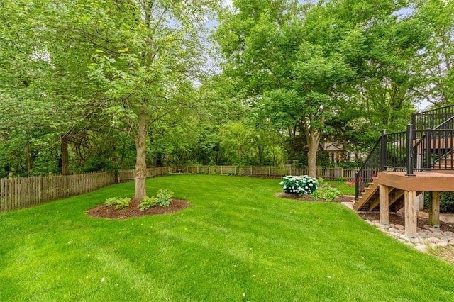 8407 W 141st St, Overland Park, KS 66223 - view of yard featuring stairway and a wooden deck