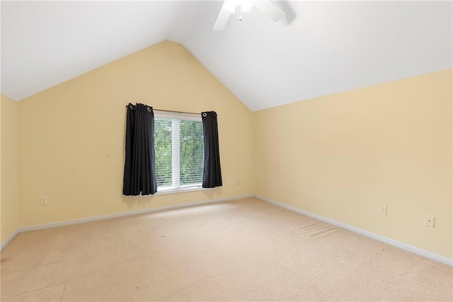 22614 W 46th Ter, Shawnee, KS 66226 - bonus room with lofted ceiling, light carpet, ceiling fan, and baseboards