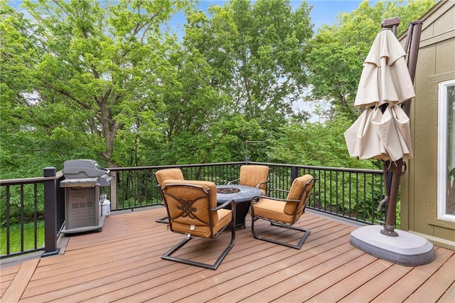 22614 W 46th Ter, Shawnee, KS 66226 - deck featuring a fire pit and a grill