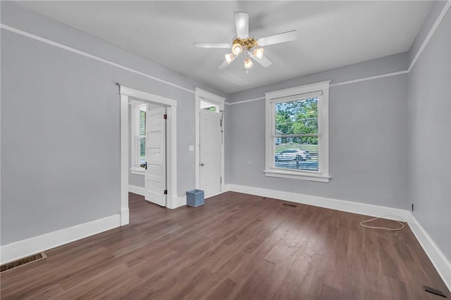 1010 N 13th St, Leavenworth, KS 66048 - spare room featuring ceiling fan, baseboards, and wood finished floors