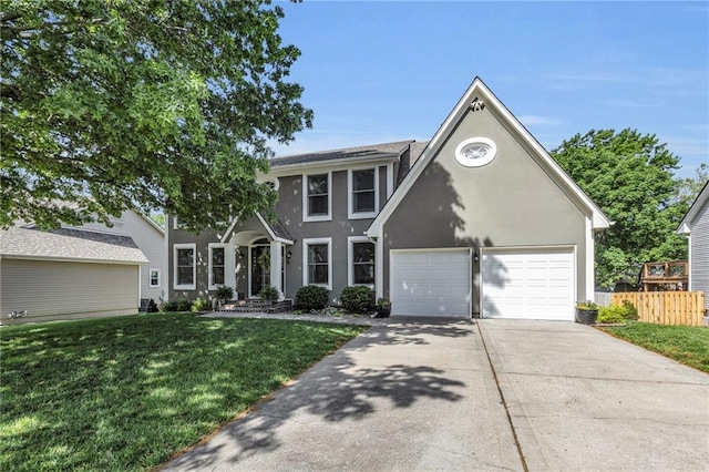 2007 NE Newport Ct, Blue Springs, MO 64014 - view of front of house featuring concrete driveway, stucco siding, and an attached garage