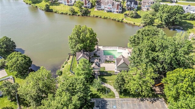 2007 NE Newport Ct, Blue Springs, MO 64014 - bird's eye view of a large body of water and a tree filled landscape
