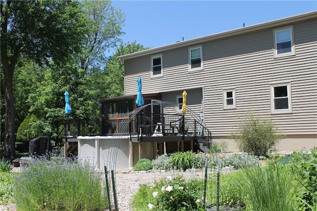 1658 NW 785th Rd, Bates City, MO 64011 - back of house with a deck and stairs