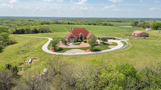 overview of rural landscape with agricultural land