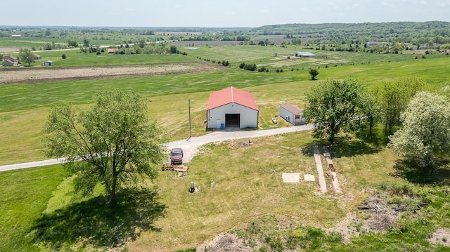 aerial view of sparsely populated area with a pastoral area