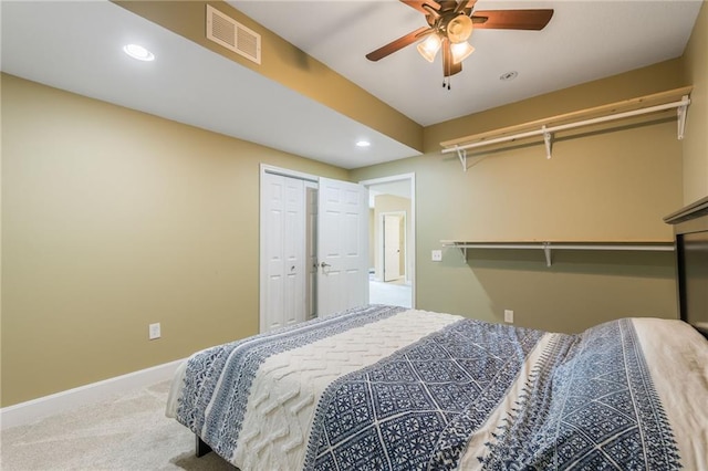 23780 Moberly Rd, Polo, MO 64671 - bedroom with carpet floors, recessed lighting, baseboards, and ceiling fan