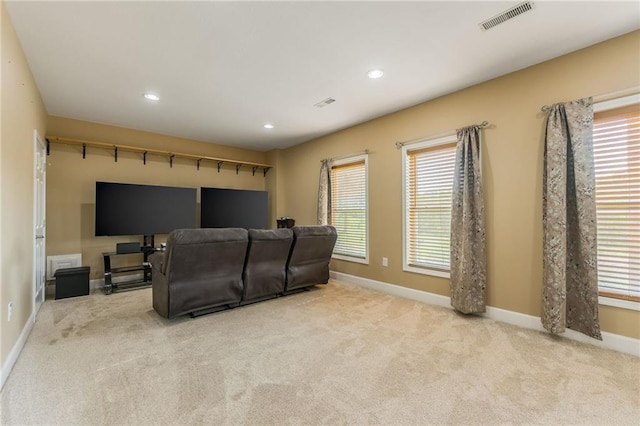 23780 Moberly Rd, Polo, MO 64671 - living room featuring carpet floors, baseboards, and recessed lighting
