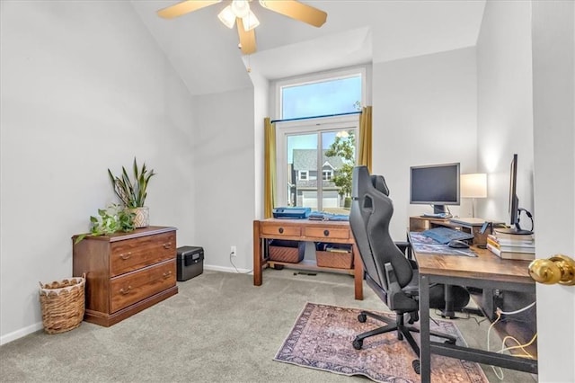 11065 W 98th St, Overland Park, KS 66214 - carpeted office space with a ceiling fan and vaulted ceiling