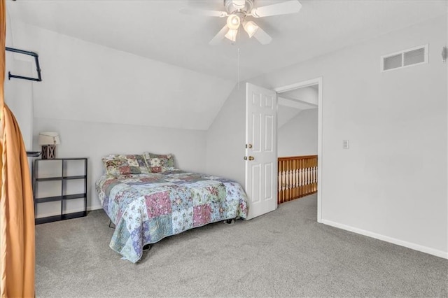 11065 W 98th St, Overland Park, KS 66214 - bedroom featuring carpet floors, lofted ceiling, and ceiling fan