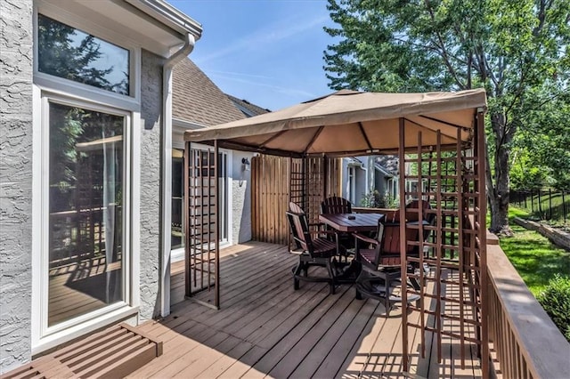 11065 W 98th St, Overland Park, KS 66214 - wooden terrace featuring a gazebo