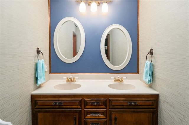 bathroom with double vanity