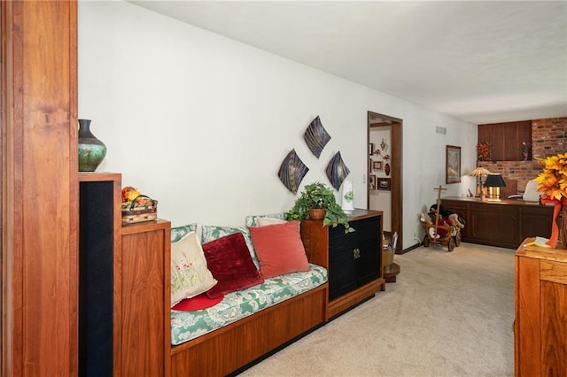 view of carpeted living area
