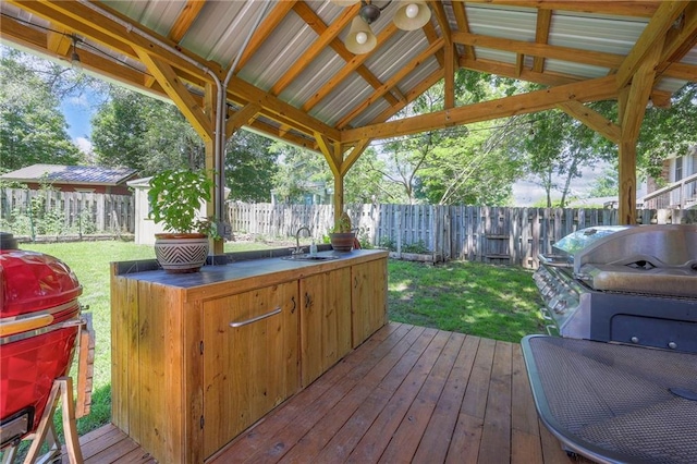 1906 Blackbird Cir, Kearney, MO 64060 - deck with a fenced backyard and a grill