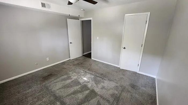 6126 Farrow Ave, Kansas City, KS 66104 - unfurnished bedroom with carpet floors, a ceiling fan, and baseboards
