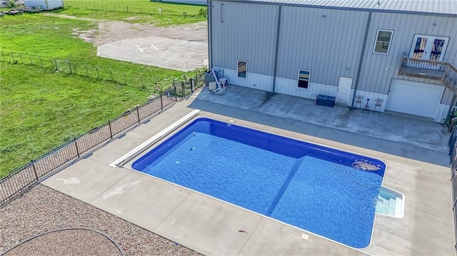 4000 S Buckner Tarsney Rd, Grain Valley, MO 64029 - view of swimming pool featuring a patio, french doors, and a fenced backyard