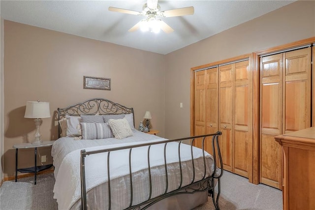 1407 SW Meyer Blvd, Blue Springs, MO 64015 - bedroom with light carpet, a ceiling fan, and baseboards