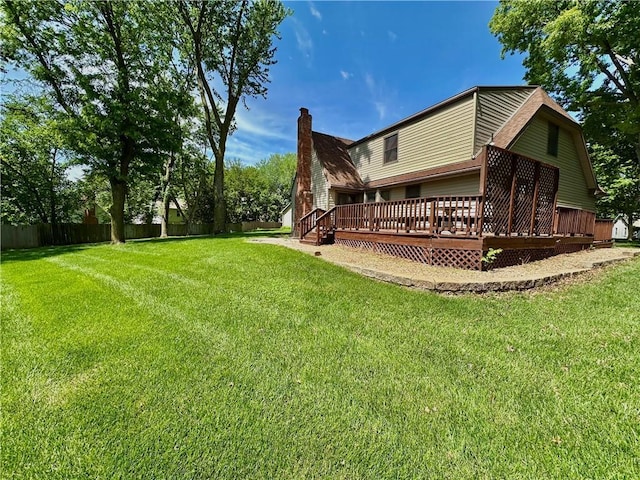 10951 Nieman Rd, Overland Park, KS 66210 - rear view of property with a deck and a chimney
