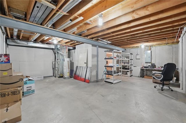 1605 NW Primrose Ln, Blue Springs, MO 64015 - unfinished basement with electric panel and water heater