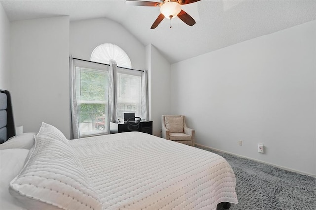 1605 NW Primrose Ln, Blue Springs, MO 64015 - carpeted bedroom featuring lofted ceiling and ceiling fan