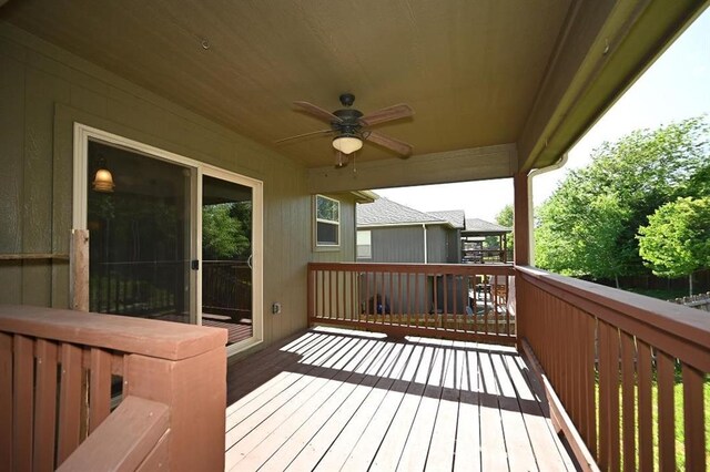 15790 NW 125th St, Platte City, MO 64079 - deck featuring a ceiling fan